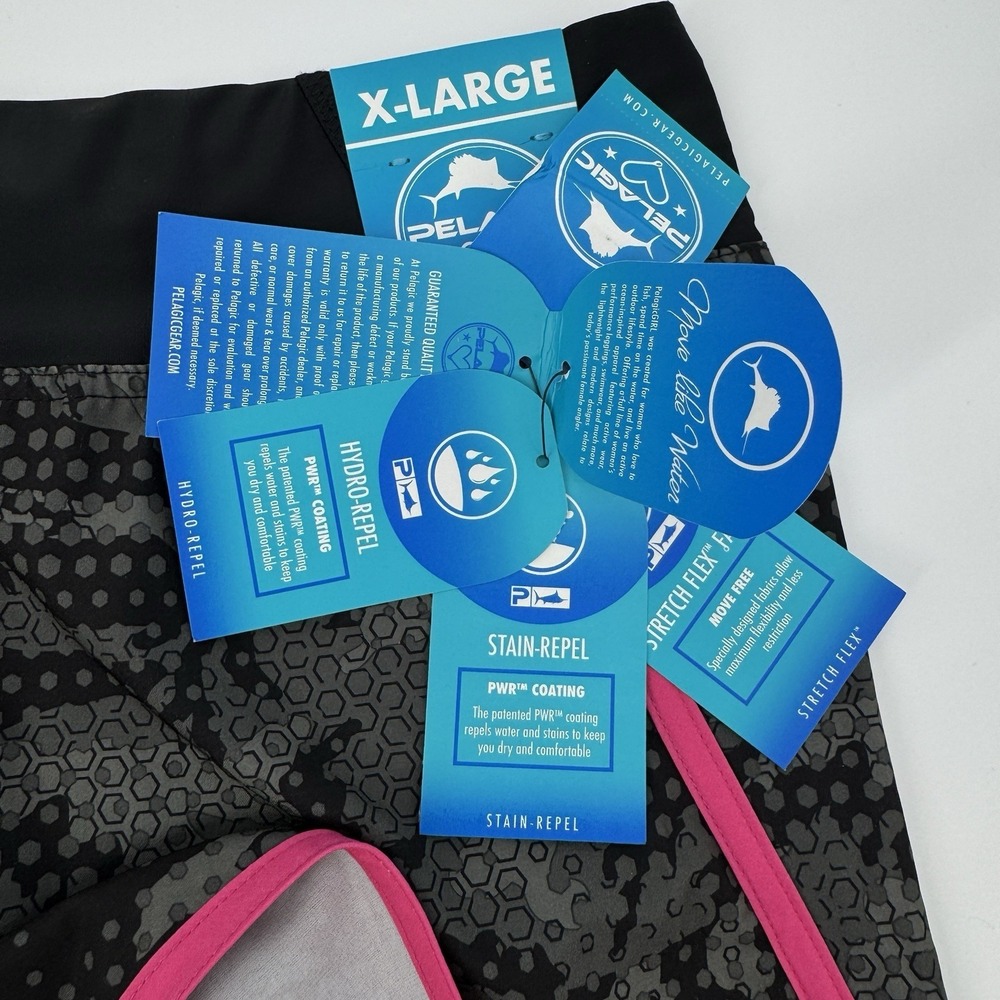 Pelagic Bali Active Shorts Ambush XL Camo Print Stretch Hydro Repel Fishing Core - Picture 8 of 10